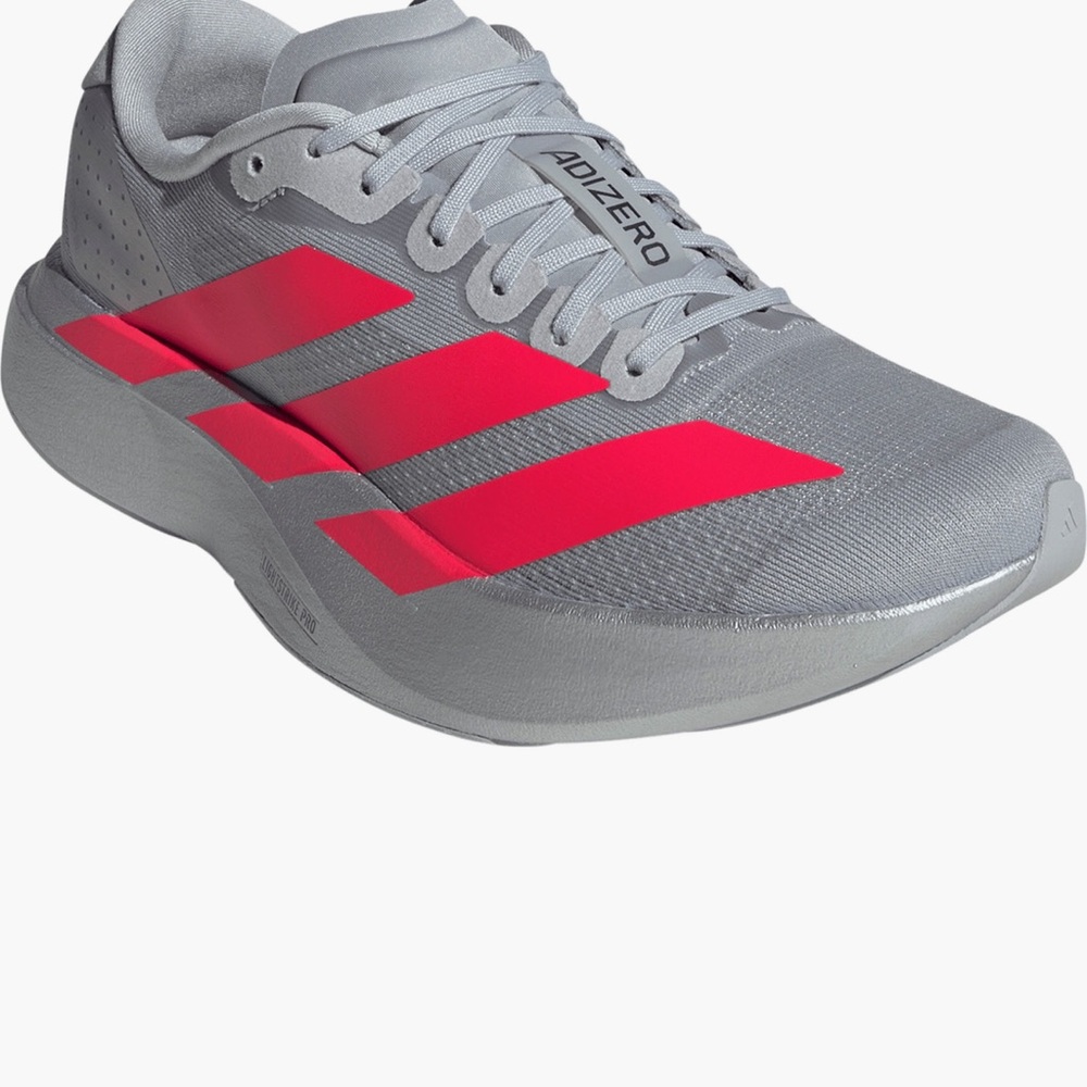 adidas Adizero Women's Athletic Shoes in Light Gray and Bright Pink